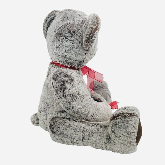 2017 Aurora World Red Ribbon Frosted Teddy Bear Plush Red Heart Love Valentine - Picture 3 of 16